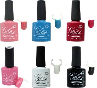 Kit 6 Esmaltes Em Gel Led Uv Unhas Acrigel Com ANVISA