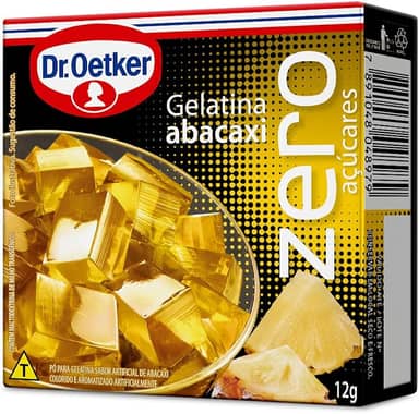 Dr. Oetker Gelatina em Pó Zero, Sabor Abacaxi, Sobremesa com Sabor e Consistência Deliciosa, Fácil de Fazer, 12g