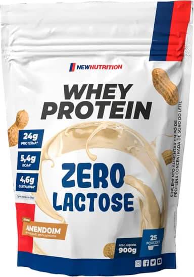 NewNutrition - Whey Protein Zero Lactose 900g Amendoim