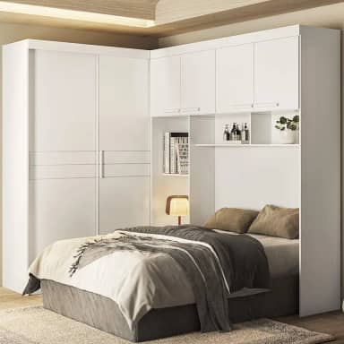 Guarda Roupa Modulado 4 Portas 2 Portas Deslizantes 5 Gavetas Florença Branco