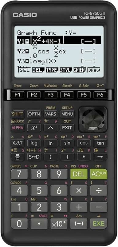 Calculadora gráfica padrão Casio fx-9750GIII, preto