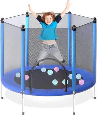 Cama Elástica Pula Pula Infantil grande 1,4 m com Rede de Proteção para Interior e Exterior