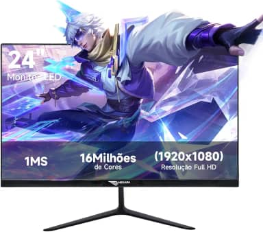 Monitor 24 Polegadas com Tela Vibrante de 16 Milhões de Cores - Monitor PC Full HD 1080p,IPS,Borda Ultra Estreita,Proteção Ocular Anti-Cansaço Visual,Ideal para Home Office, Jogos e Estudos