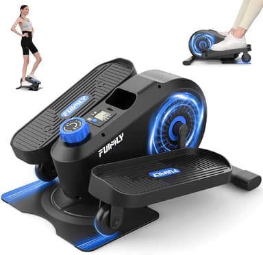 FUNMILY elíptico sob a mesa, exercitador de pedal de bicicleta sob a mesa, elíptico sentado em pé 2 em 1, mini máquinas elípticas ultrassilenciosas para uso doméstico, exercitador totalmente