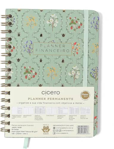 PLANNER PERMANENTE WIRE-O JARDIM FINANCEIRO A5 VERDE