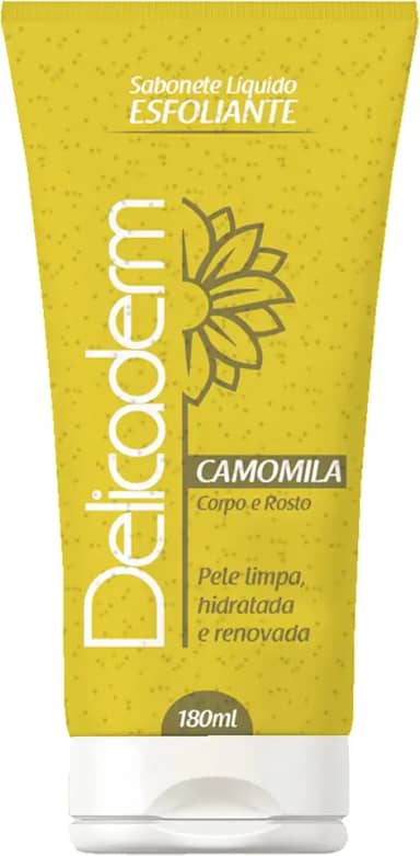 Sabonete Líquido Esfoliante, Aroma Camomila, 180 ml, Amarelo