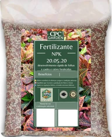 Fertilizante Premium NPK 20-05-20 Para Fortalecimento CPC Garden 500 gramas