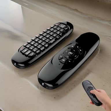 Controle Remoto Com Mini Teclado Universal, Wireless, Bateria Recarregável, Ideal Para Smart TVs e Multimídia, Compatível Com Todos Os Sistemas, Marca VARENZIA