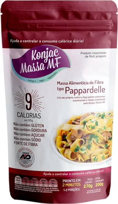 Konjac Massa MF Macarrão Sem Glúten Tipo Pappardelle Vegano Konjac 270G
