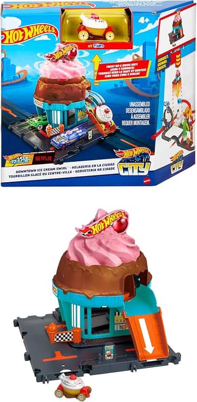 Hot Wheels City Pista de Brinquedo Sorveteria para crianças a partir de 3 anos