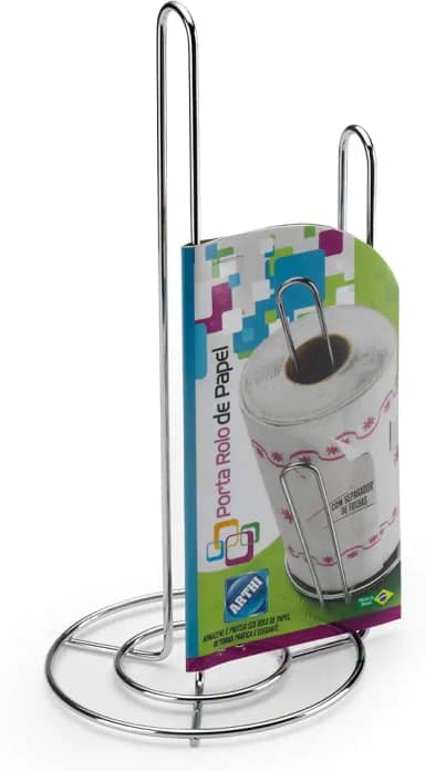 Suporte Rolo De Papel, 12cm, Cromado, Arthi