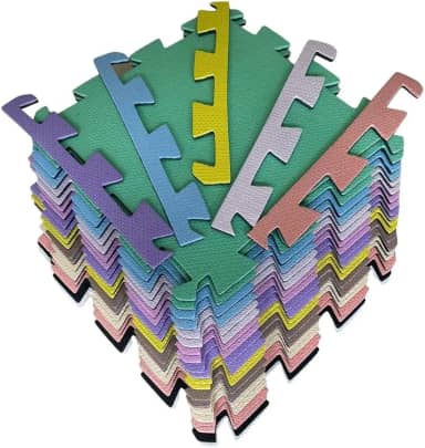 Kit 12 Tatames 50x50x10mm Economico (Colorido)