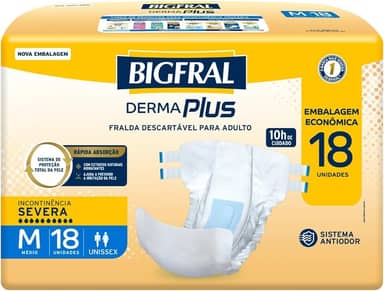 Fralda Bigfral Derma Plus Econômica M 18 Unidades