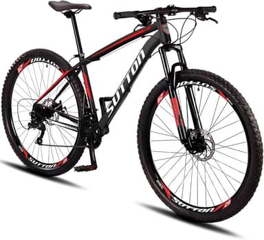 Bicicleta Aro 29 Sutton Gold 24V Freio a Disco Quadro de Alumínio 24 Marchas com Suspensão