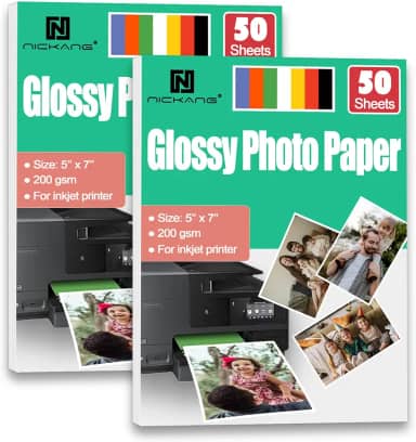 Papel fotográfico, papel fotográfico brilhante 12 x 18 cm, papel para impressora fotográfica, para impressora jato de tinta, 100 folhas a granel, 200 g/m²