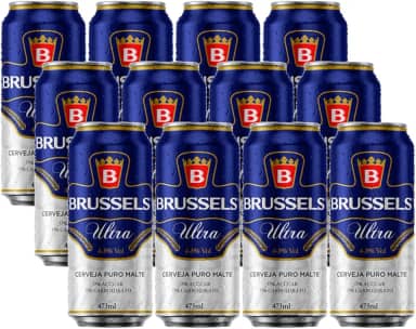 12un Cerveja Brussels Ultra Low Carb Zero Açúcar Lata 473ml
