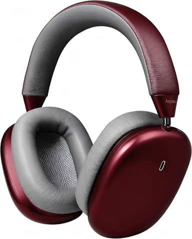 ANC Wireless Over Ear Headphones with Mic & Touch Control,Stylish Metal Design,80H Playtime, Detachable Magnetic Ear Pads,Noise Cancelling Over the Head Headphones for Work, Travel & Gaming