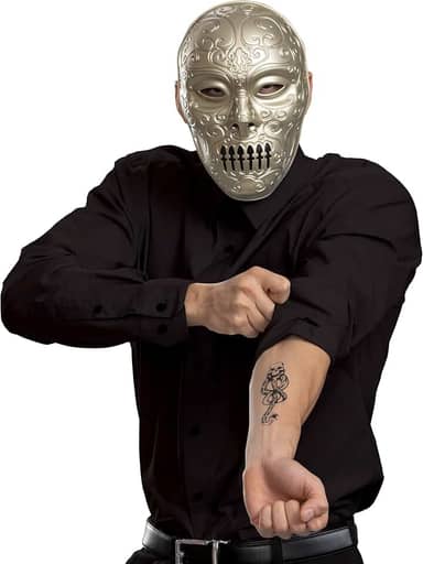 DISGUISE Kit de fantasia de Comensal da Morte, acessórios oficiais de fantasia do mundo mágico de Harry Potter, tamanho único (14+)