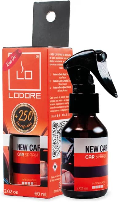 Aromatizante Automotivo Lo Car Spray – Perfume Automotivo Prático e Eficiente, Cheirinho Duradouro para Carros, Ideal para Refrescar o Interior do Veículo com Aromas Suaves e Sofisticados (New Car)