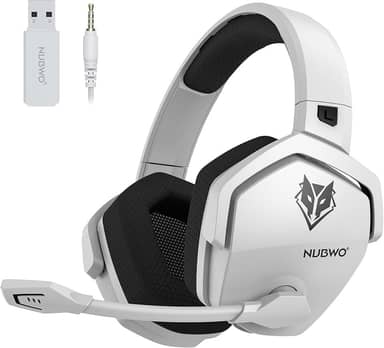NUBWO Fone de ouvido para jogos sem fio com microfone para PC Ps5 Ps4, zero interferência, bateria de 100 horas para jogar o dia todo, sincronização de 23 ms para jogadores Fortnite e Call of Duty/FPS