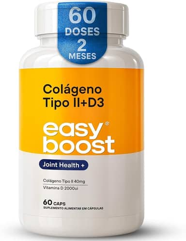 Colágeno Tipo 2 40mg + D3 2000ui Easy Boost 60 Capsulas