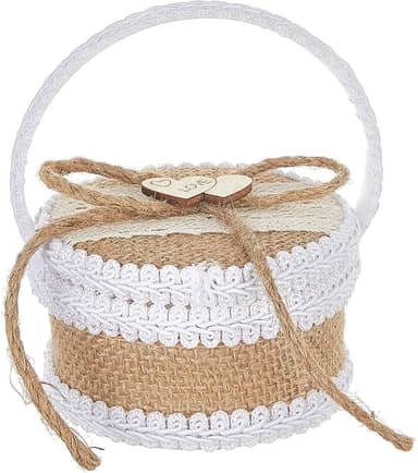 KiBcsLic Caixa para alianças de casamento, lembrança para madrinhas, 2 anéis, caixa de joias de para noivado, chá de panela e aniversários