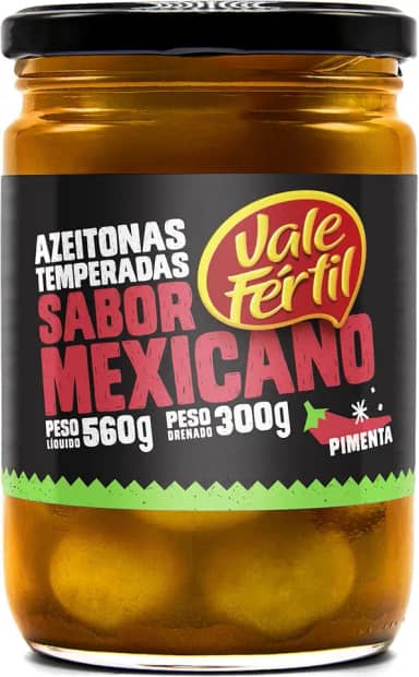 Vale Fértil Azeitona Verde Em Conserva Graúda Mexicano Vidro 300G
