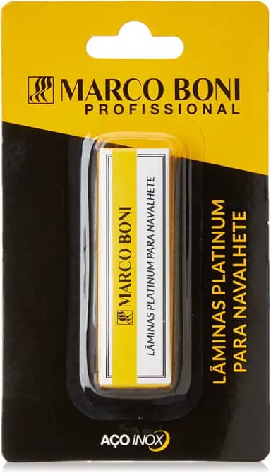 Marco Boni Lâmina Platinum Para Navalhete 9503B Aço Inox Caixa Com 5 Unidades