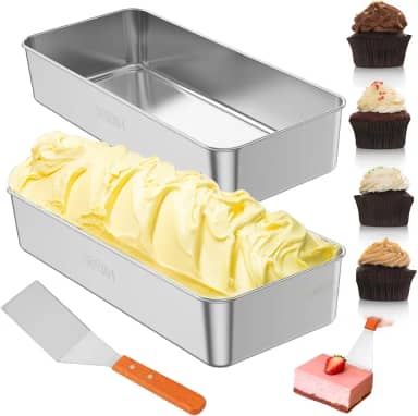 Forma de pão de 3 peças, formas retangulares antiaderentes de aço inoxidável, estrutura de longa duração, altura aumentada, fácil de limpar para pão, bolo de carne, lasanha, bolo, 32 × 14 x