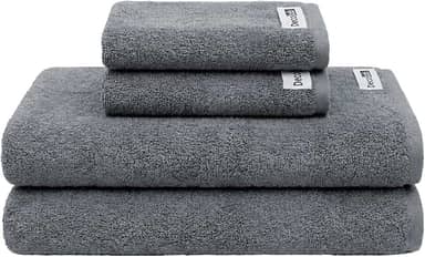 Decolab Jogo de Toalhas Air Light 100% Algodão (Cinza-claro e Cinza-escuro, 4 Peças)