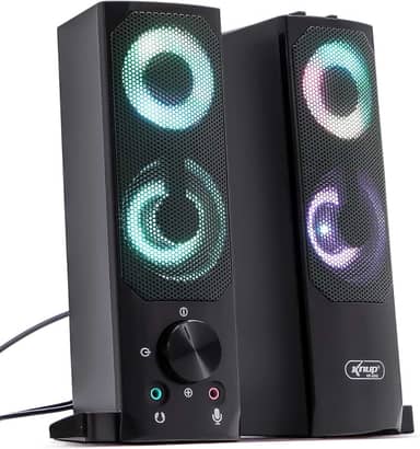 Caixa de Som Gamer Soundbar 12W Rms Real Torre Led Rgb Alto Falantes Subwoofer Estéreo P2 Usb Pc Computador Notebook Mac Tv