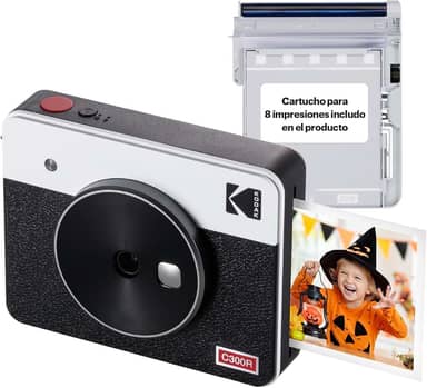 Câmera Instantânea e Impressora Fotográfica Kodak Mini Shot 3 Retro 7,6 x 7,6 cm, portátil, sem fio, compatível com iOS e Android, Bluetooth, tecnologia 4Pass de foto de verdade em alta definição e acabamento laminado, qualidade premium - branco