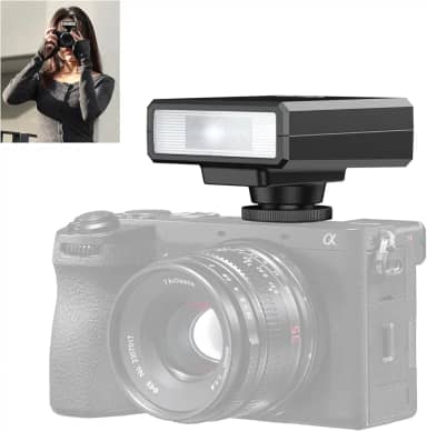 Ulanzi Flash de câmera LM20, câmera Speedlite com GN12 / CCT 5600K para Canon/Fuji/Sony/Nikon/Panasonic Olympus Pentax e outras câmeras digitais SLR e câmeras digitais com hot shoe de contato único