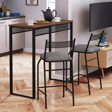 Bancada Passa prato Cozinha americana apartamento Multiuso Estilo Industrial Gourmet (Imbuia)