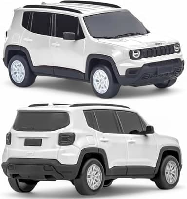 Miniatura Carro Renegade Licenciado SUV Branco Pneu Emborrachado Realista