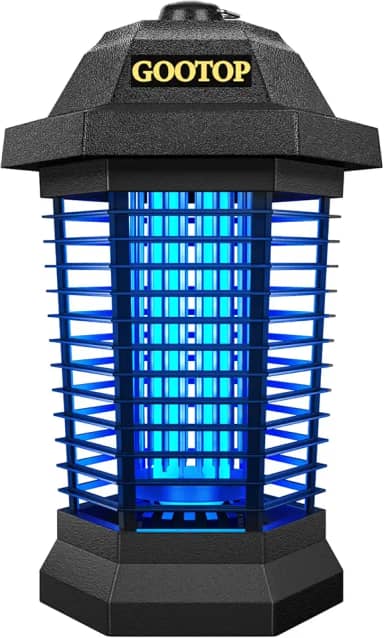 Jinyeda Bug Zapper Outdoor & Indoor, Solar Mosquito Zapper Waterproof, 3500 V Electric Fly Zapper Rechargeable, Cordless Mosquito Killer for Camping, Home, Patio, Kitchen