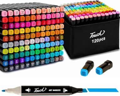Canetas para Pintar Bobbie Goods, Caneta Marcador 120 Cores, para Livro de Colorir - Canetinhas Ponta Dupla, Secagem Rápida, Não Tóxicas - Para Presente Criativo Antiestresse (120)