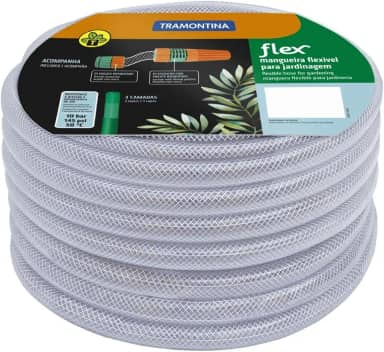 Mangueira Flex Para Jardim, 15 M, Com Engates Rosqueados E Esguicho