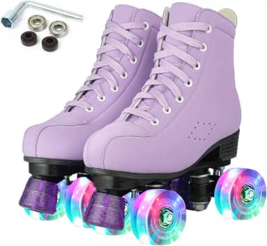 Comeon Patins para mulheres, patins de couro PU, couro de cano alto, para iniciantes, adolescentes, mulheres, meninas e meninos, adultos