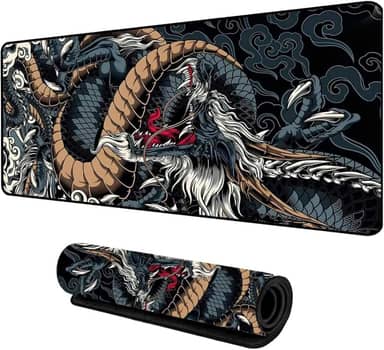 Mouse Pad Gamer 900x400mm Blue Dragon – GIANT, Superfície Ultralisa para Controle e Velocidade, Base Antiderrapante, Costura Reforçada, Perfeito para Setup Gamer Completo