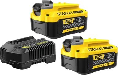 Stanley Kit com 2 Baterias e Carregador, Ferramenta com Carregamento Eficiente de 4Ah, Modelo SCB244CK, 20V