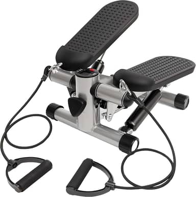 Mini Stepper com Elásticos de Resistência – Exercício Aeróbico e Musculação – Compacto e Silencioso