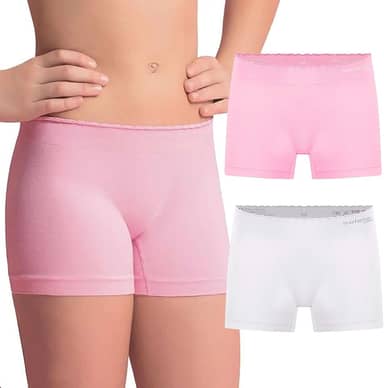 Kit 2 Calcinha INFANTIL Boxer Sem Costura Meninas Selene