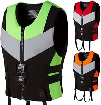 Colete salva-vidas para crianças adultas, colete salva-vidas para natação flutuante, colete de surf de neoprene, coletes salva-vidas para pesca ao ar livre com fivela ajustável, mergulho, es