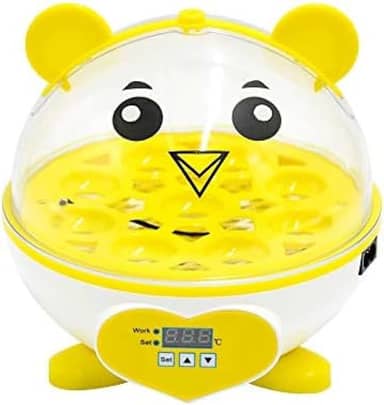 Chocadeira pequena incubadora de ovos para galinha, pato, pássaro, codorna, amarelo