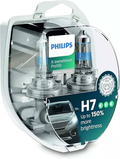 Par Lampada Philips X-treme Vision Pro H7 3400K 150% + Luz