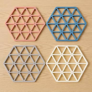 Kit com 4 Descanso De Panelas Silicone Alta Resistência Ao Calor Proteção Para Bancada E Mesa 4 unidades