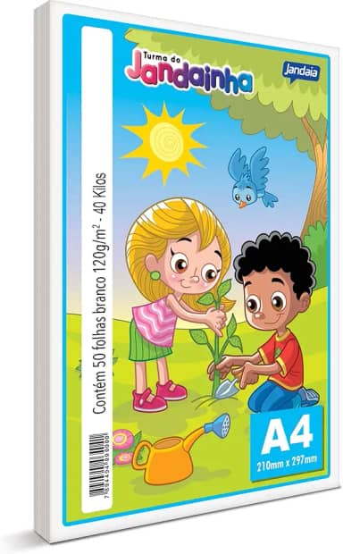 Papel Sulfite Jandainha A4 Branco 120g 40kg Pacote com 50 Folhas