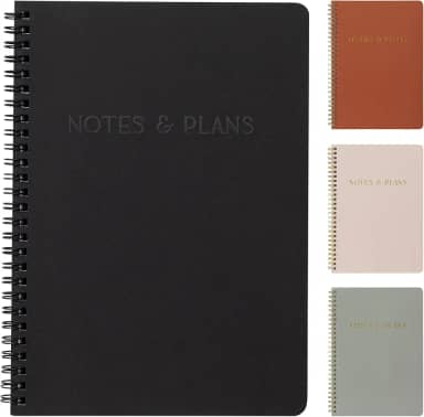 Planejador Diário ZICOTO com Programação Horária, 160 Páginas, Espiral, Preto, para Organização de Tarefas e Compromissos