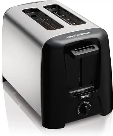 Torradeira Elétrica Cromada/Preta, 110v, Hamilton Beach